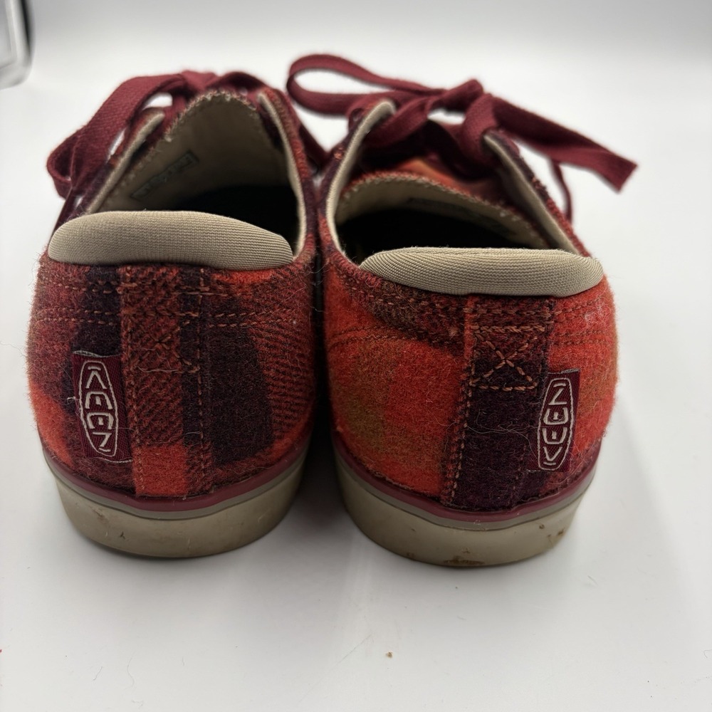 Keen Coronado Shoes Womens Size 7.5 Red Plaid Wool Lace Up Casual Sneakers - Picture 4 of 9